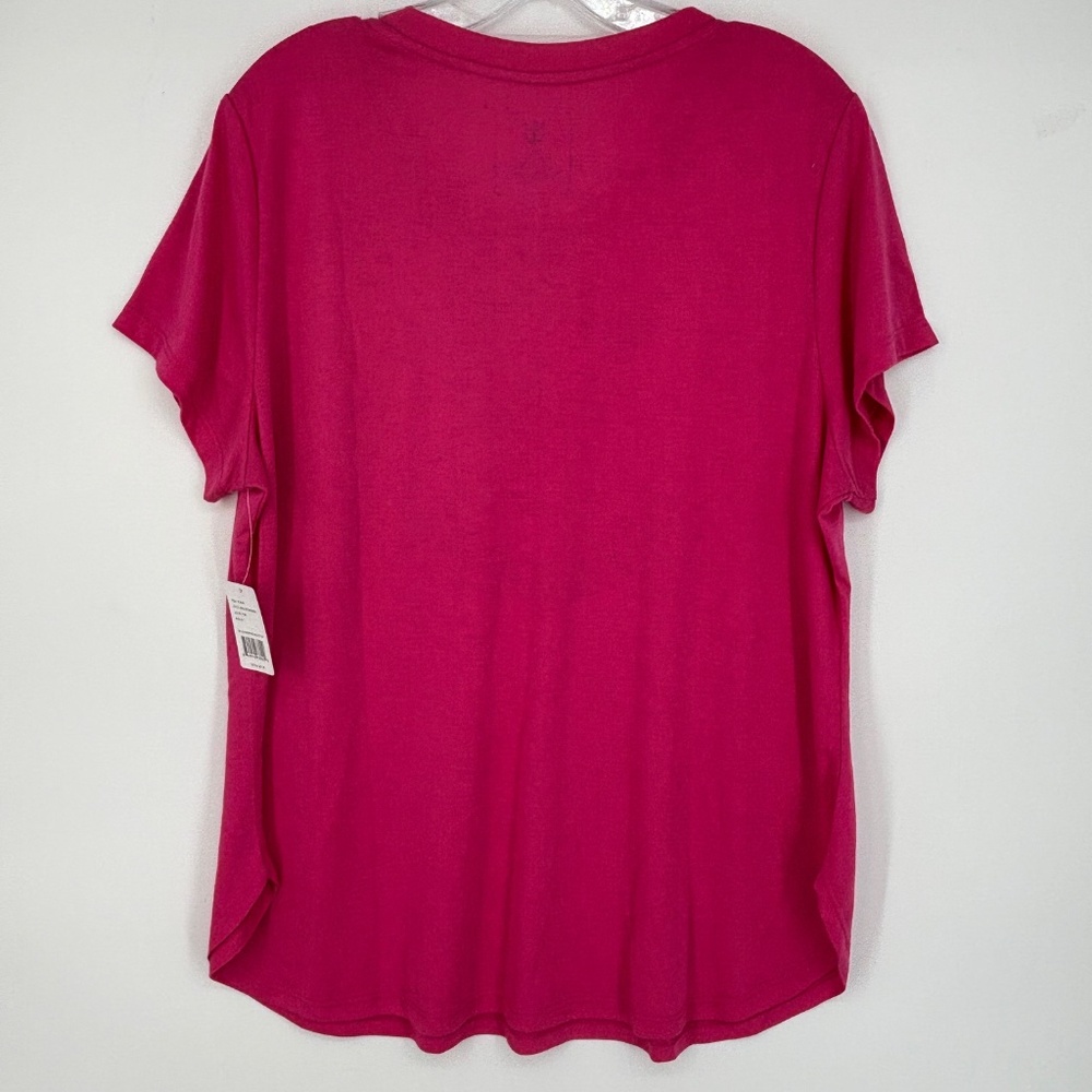 Royal Caribbean Womens XL T-Shirt Pink Rhinestones Crown Anchor Logo Short Slv - Picture 5 of 7